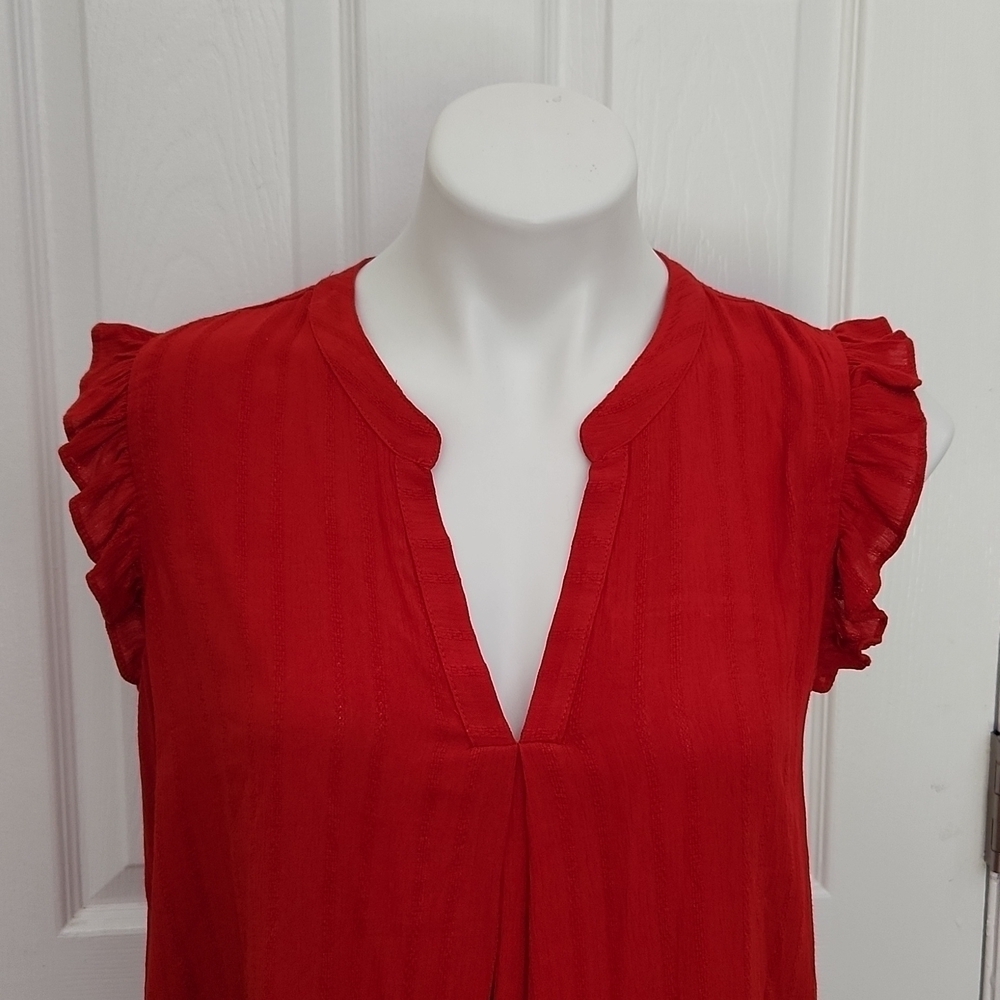 Universal Thread Red Ruffled Shirt - Picture 3 of 12